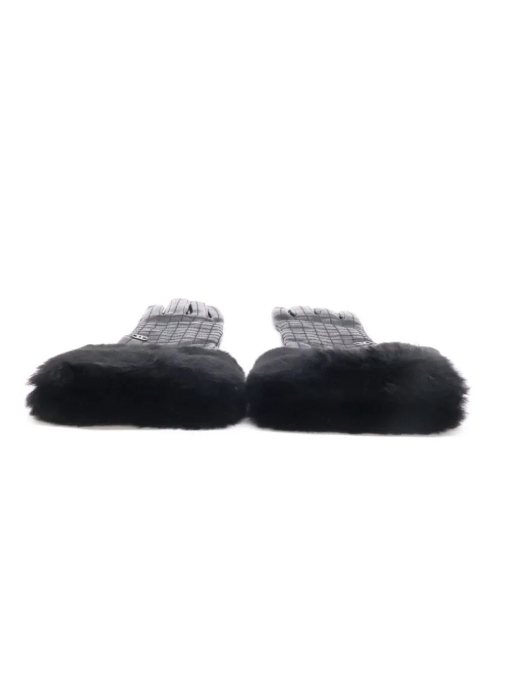 Chanel CC Logo Rabbit Fur Sheep Leather Gloves